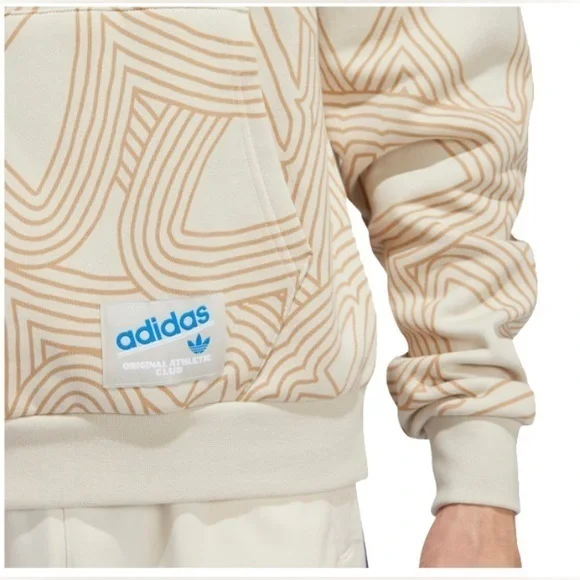 Adidas NWT Men’s Original Athletic Club Hoodie Tan and Cream‎ color way - Picture 3 of 4